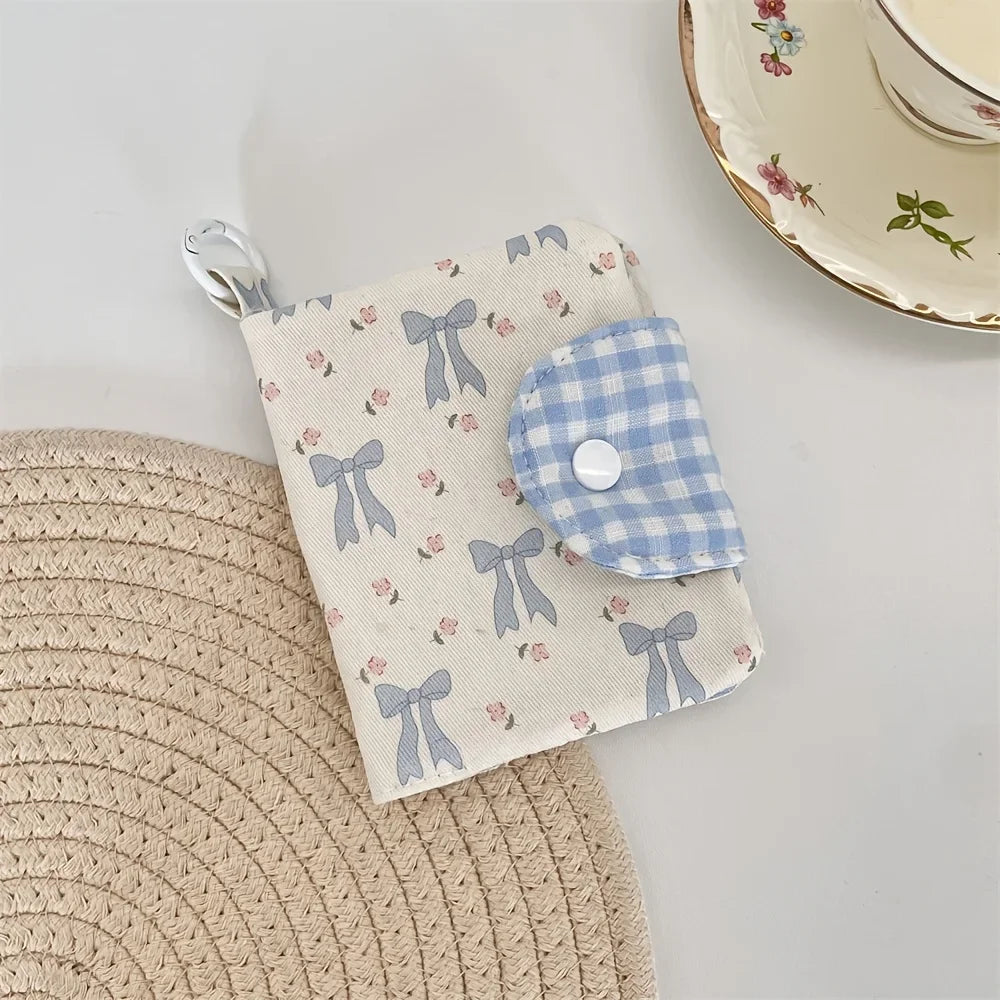 Cute Compact Storage Bag – Card, Coin, Jewelry & Earphone Pouch Mini Storage Pouch Richie's Blue Bow 1 Piece
