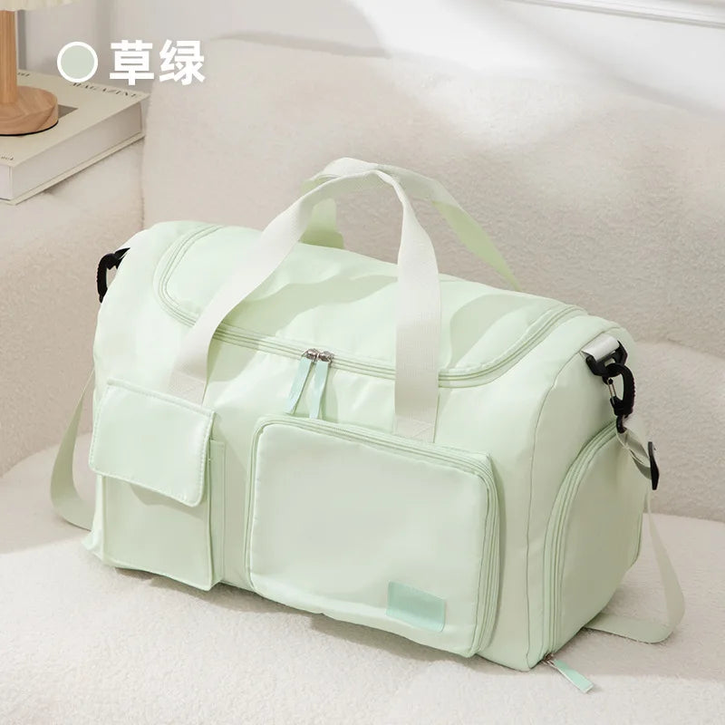 Large Capacity Gym Travel Bag – Dry Wet Separation Oxford Cloth Gym Travel Bag Richie's light green