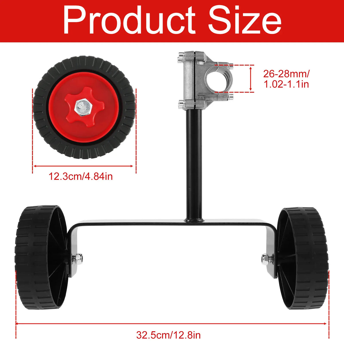 String Trimmer Support Wheels 26–28mm Adjustable Mower Attachment Trimmer Support Wheels Richie's
