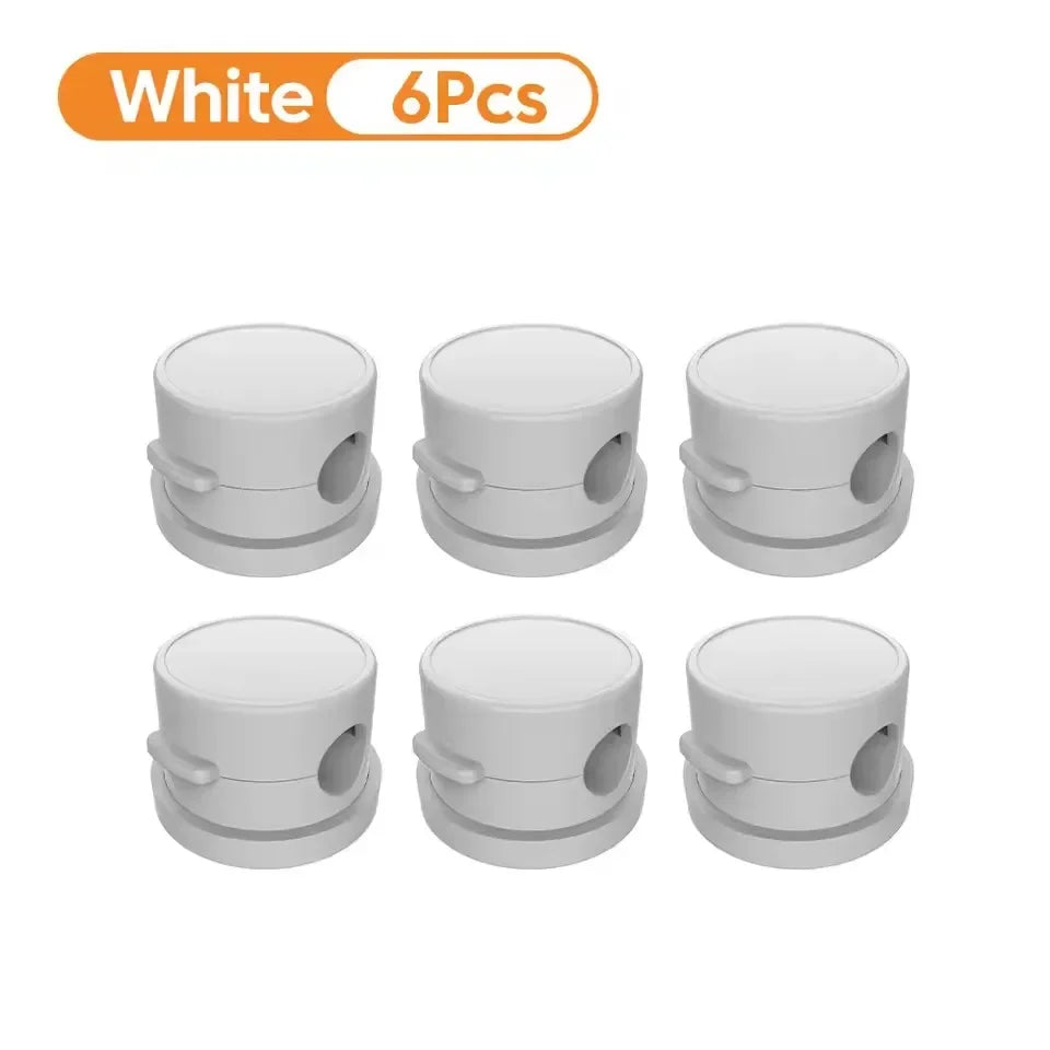 360° Magnetic Cable Clips | Adhesive Wire Organizer Cable Management Clip Richie's White 6PCS