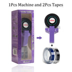 Handheld 3D Embossing Label Maker Manual Typewriter + 2 Tape Rolls Embossing Label Maker Richie's Purple Label Maker 9mm