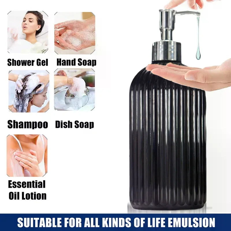 500ml Striped Refillable Soap Dispenser – Bathroom & Kitchen Soap Dispenser Richie's