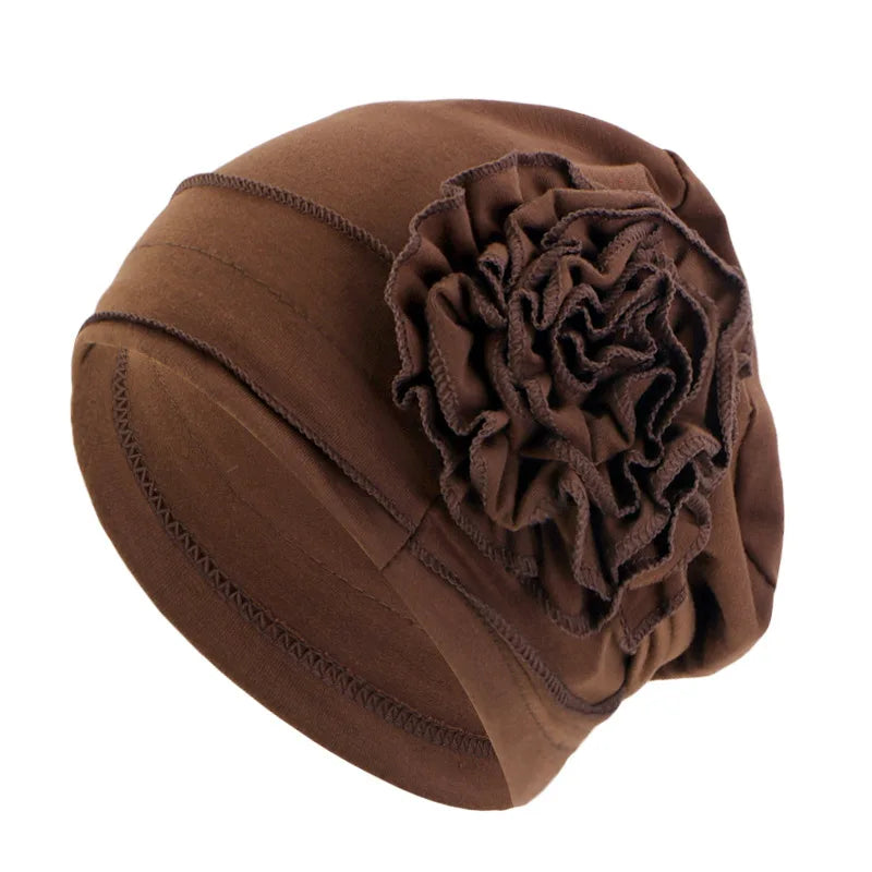 Women Flower Turban Hat Hijab Cap Elastic Head Wrap Bonnet Turban Hat Richie's coffee