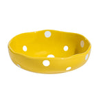Ceramic Slanted Cat Bowl | Mushroom Design, Anti-Knockover Ceramic Pet Bowl Richie's 1-Yellow