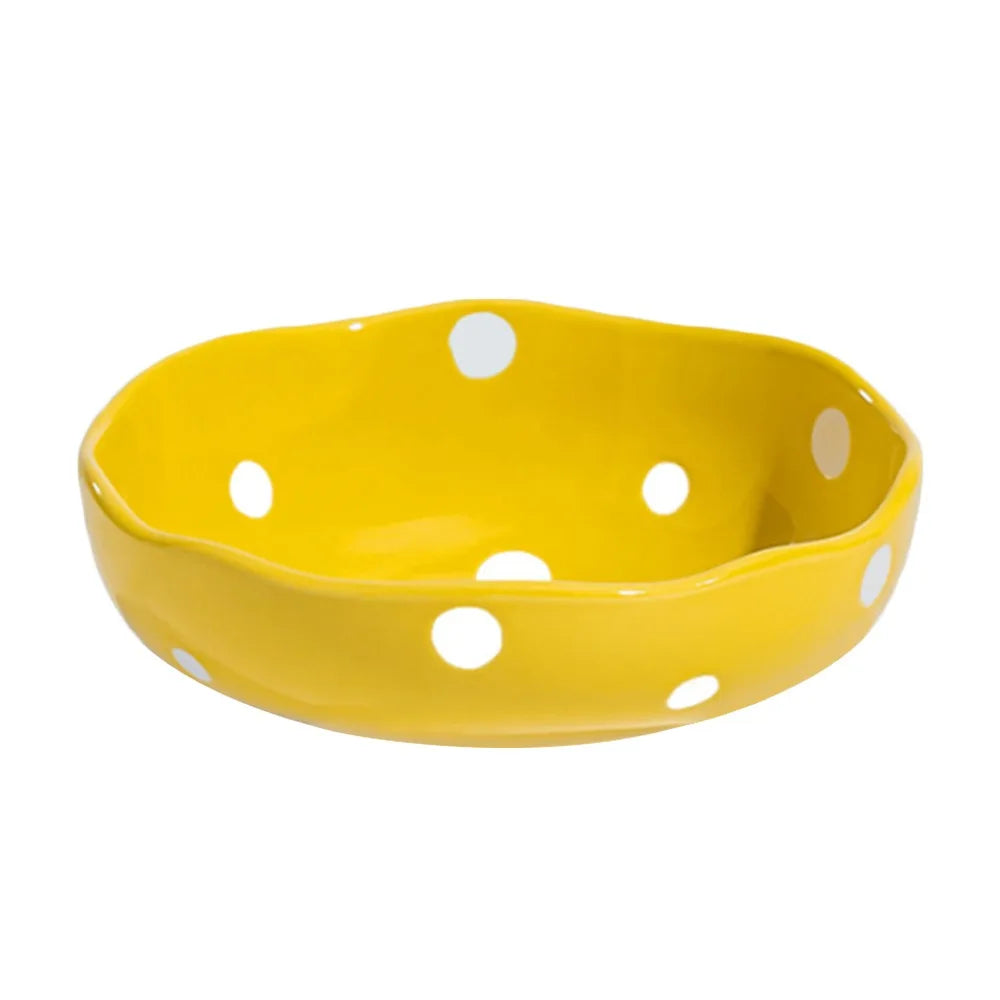 Ceramic Slanted Cat Bowl | Elevated Mushroom Design Anti-Tip Elevated Pet Bowl Richie's 1-Yellow