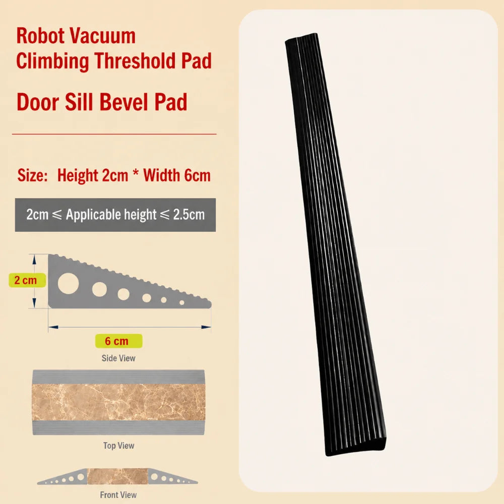 1M Silicone Threshold Ramp Strip for Robot Vacuums & Bikes Threshold Ramp Strip Richie's Black H-2cm W-6cm