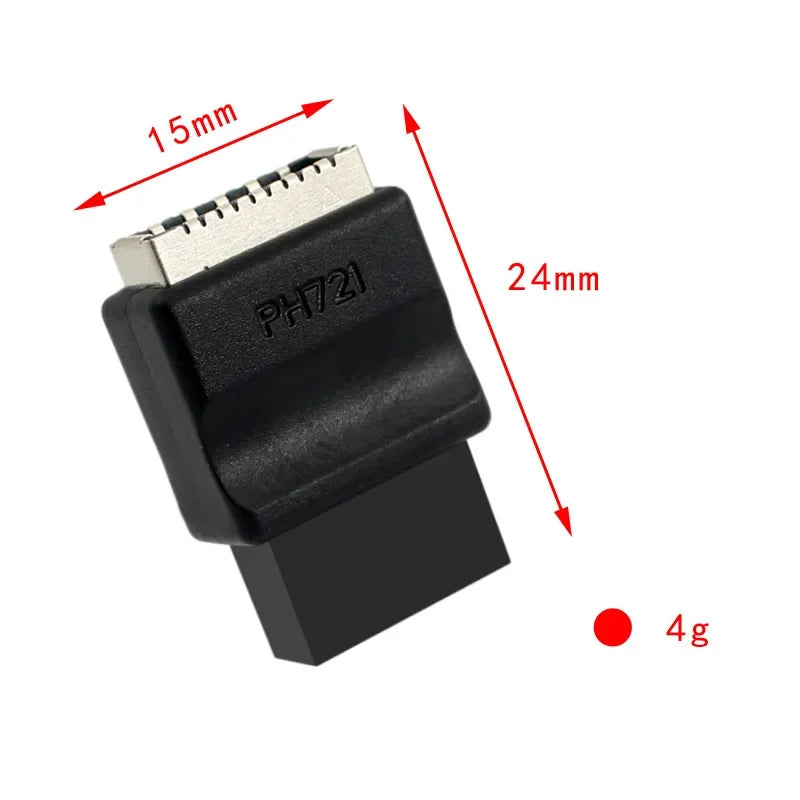 USB 2.0 9-Pin to USB Type-E Front Panel Header Adapter for PC USB Header Adapter Richie's