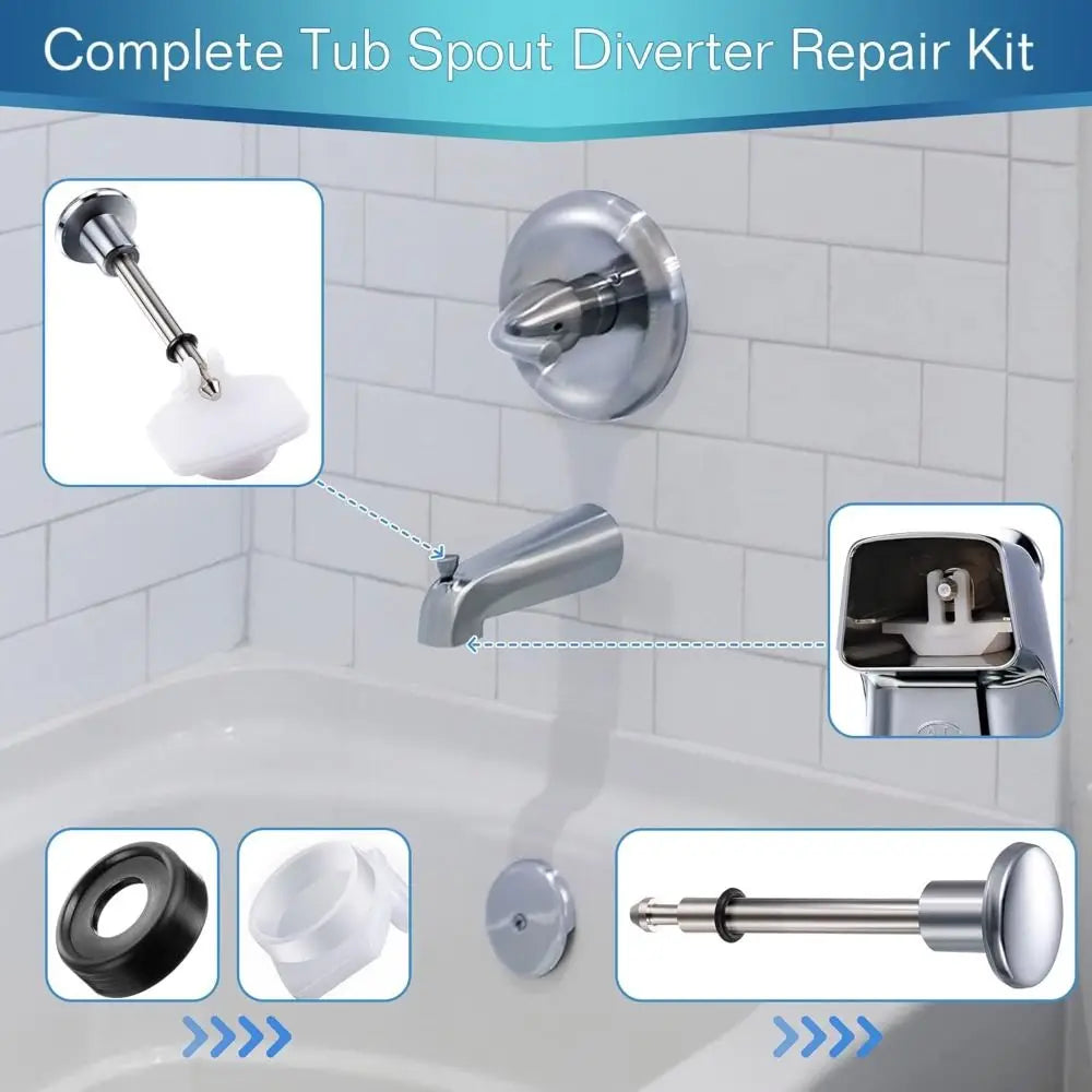 Tub Spout Diverter Repair Kit | Chrome Valve Stem & Seals Diverter Repair Kit Richie's