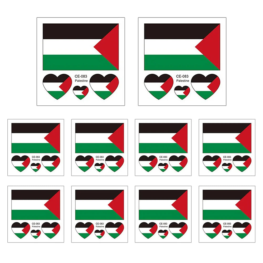 Palestine Flag Temporary Tattoo Stickers – 10 Pc Water Transfer Temporary Tattoo Stickers Richie's