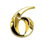 3D Golden Self-Adhesive Door Numbers 0–9 | Electroplated Zinc Door Number Sign Richie's 6