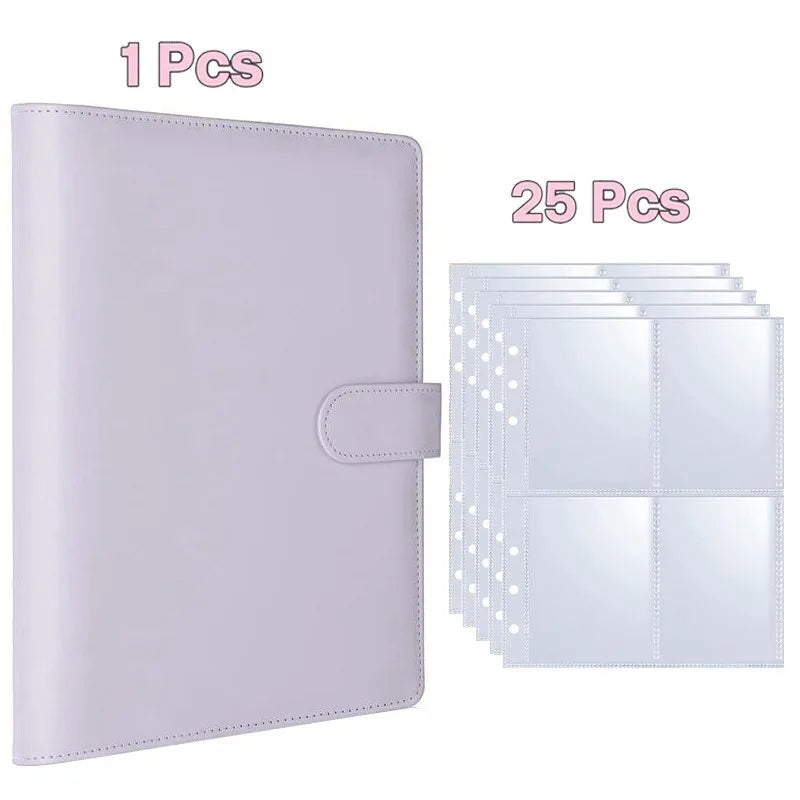 A5 Kpop Photocard Binder 25 Pages PU Leather Photo Album Photocard Binder Album Richie's Purple
