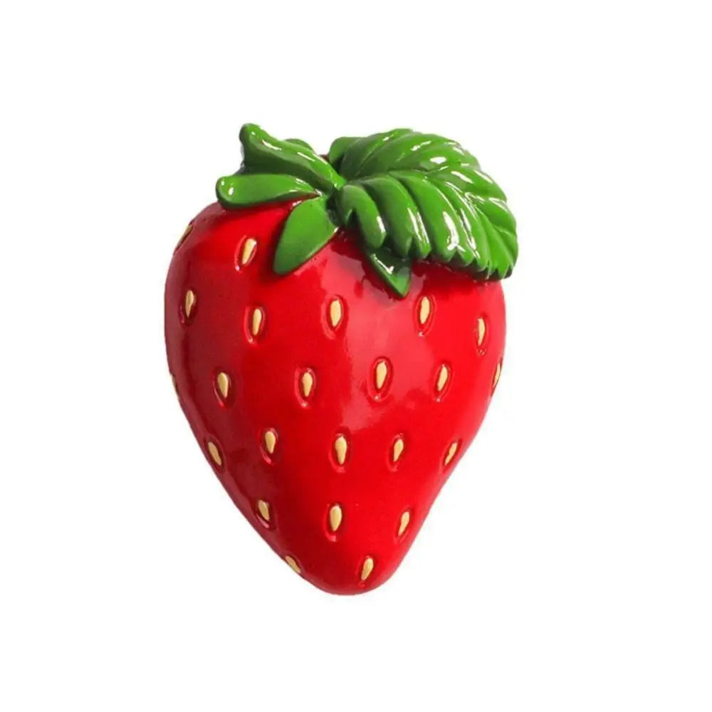 3D Fruit Fridge Magnets – Realistic Resin Refrigerator Stickers Decorative Fridge Magnet Richie's Strawberries