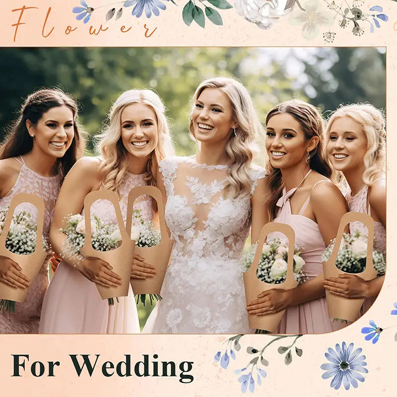 Kraft Paper Rose Flower Holder Bags – Weddings & Events Flower Presentation Bag Richie's