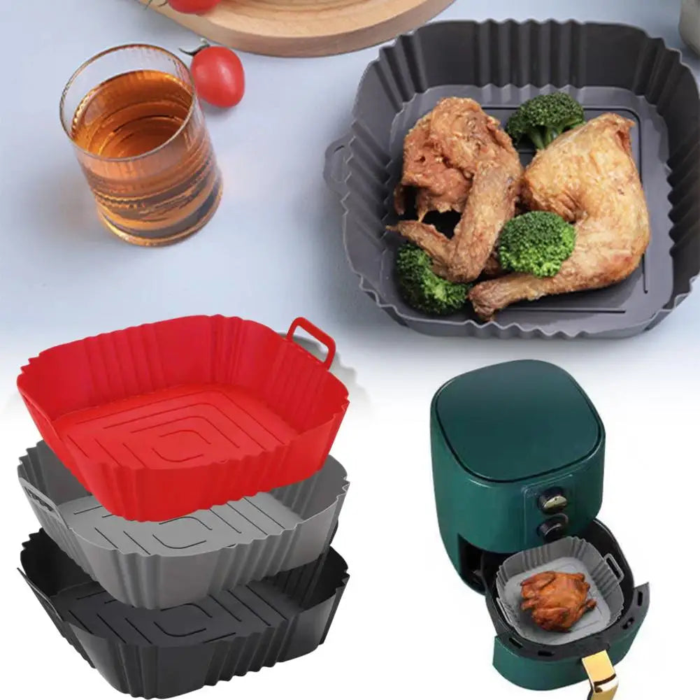 BPA-Free Silicone Air Fryer Liner Square Reusable Basket Mat 4–7 QT Air Fryer Liner Richie's