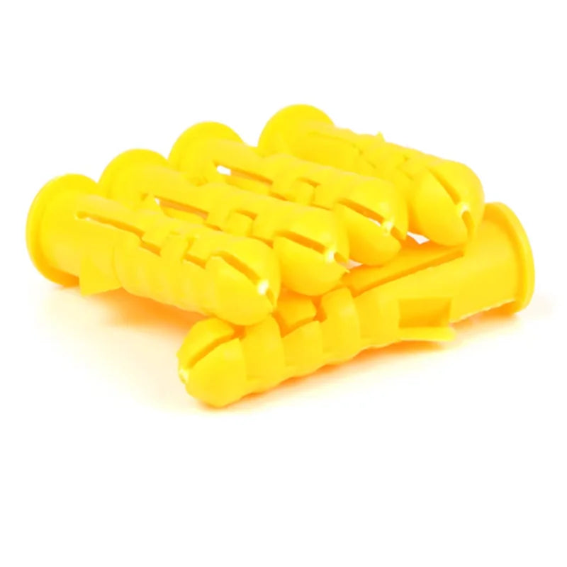 M6 M8 M10 Yellow Ribbed Plastic Wall Anchors | 10–50 Pcs Wall Anchors Richie's