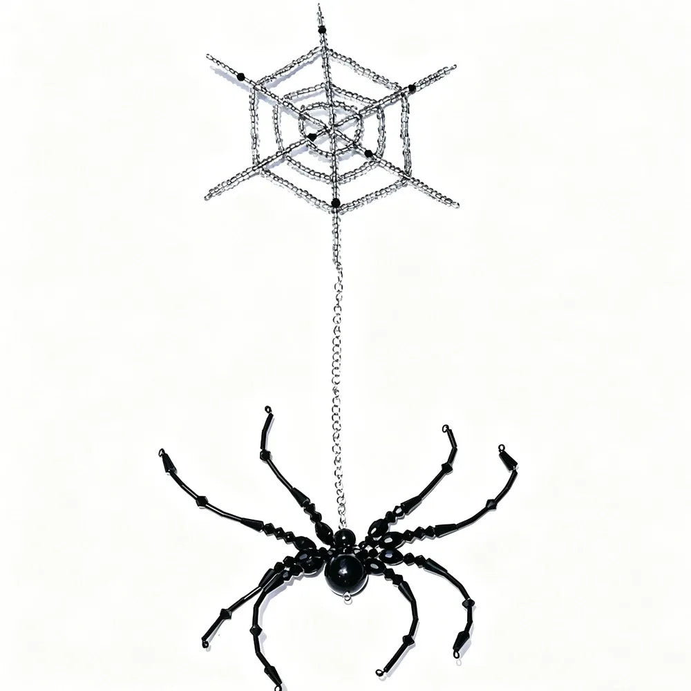 Beaded Spider Hanging Ornament – Crystal Faceted Halloween Décor Halloween Hanging Ornament Richie's Style14