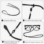 Suede Eyeglass Lanyard – Adjustable Anti-Slip Glasses Strap Eyeglass Lanyard Richie's