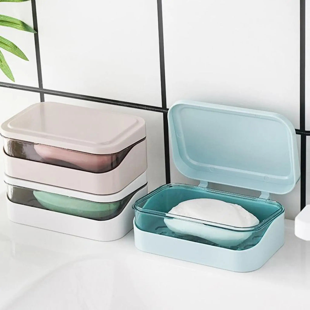 Portable Double Layer Travel Soap Box with Drainage & Lid Travel Soap Dish Richie's