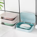 Portable Double Layer Travel Soap Box with Drainage & Lid Travel Soap Dish Richie's