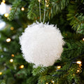 Silver Tinsel Foam Christmas Ball Ornament | Xmas Tree Bauble Christmas Ornament Richie's White Fluff