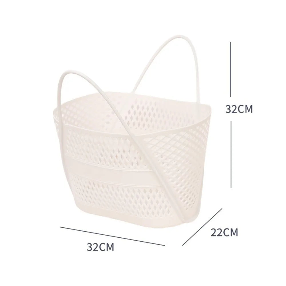 PP Hollow Bathroom Storage Basket – Large Capacity Laundry Hamper Bathroom Storage Basket Richie's White