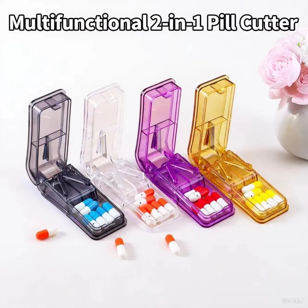 Portable 2-in-1 Tablet Cutter & Pill Storage Case Pill Cutter & Organizer Richie's