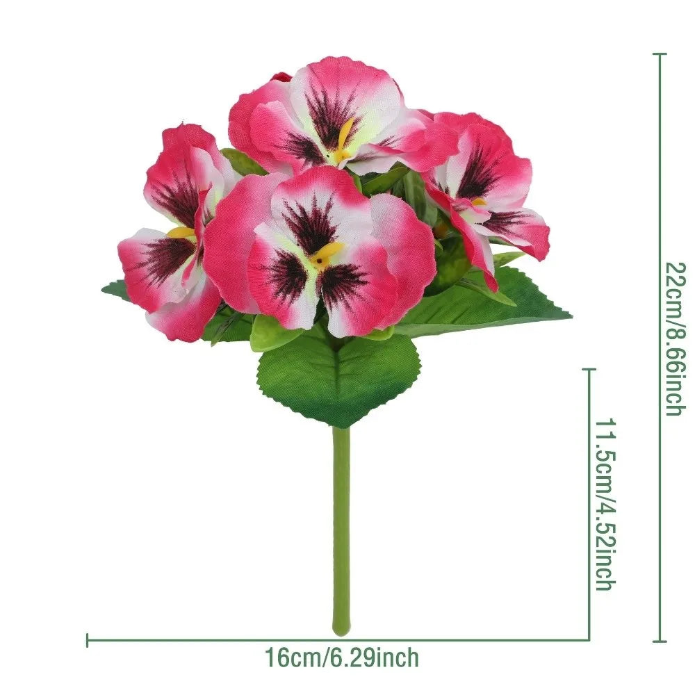 Silk Artificial Pansy Flowers Faux Rose Bouquet – DIY Home Decor Artificial Flowers Richie's 01- Pink