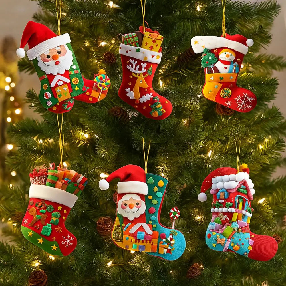 Acrylic Christmas Stocking Ornaments – Colorful Tree Pendants Christmas Tree Ornament Richie's