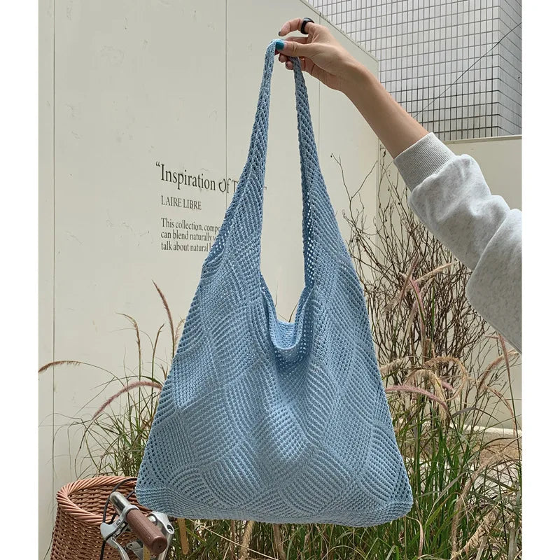 Large Capacity Knitted Crochet Shoulder Bag for Women Knitted Shoulder Bag Richie's