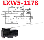 LXW5 Micro Limit Switch 10A AC 380V DC 220V Push Plunger SPDT Micro Limit Switch Richie's LXW5-1178