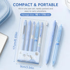 Silent Retractable Gel Pens 5-Pack | 0.5mm Black Ink Click Pens Retractable Gel Pens Richie's