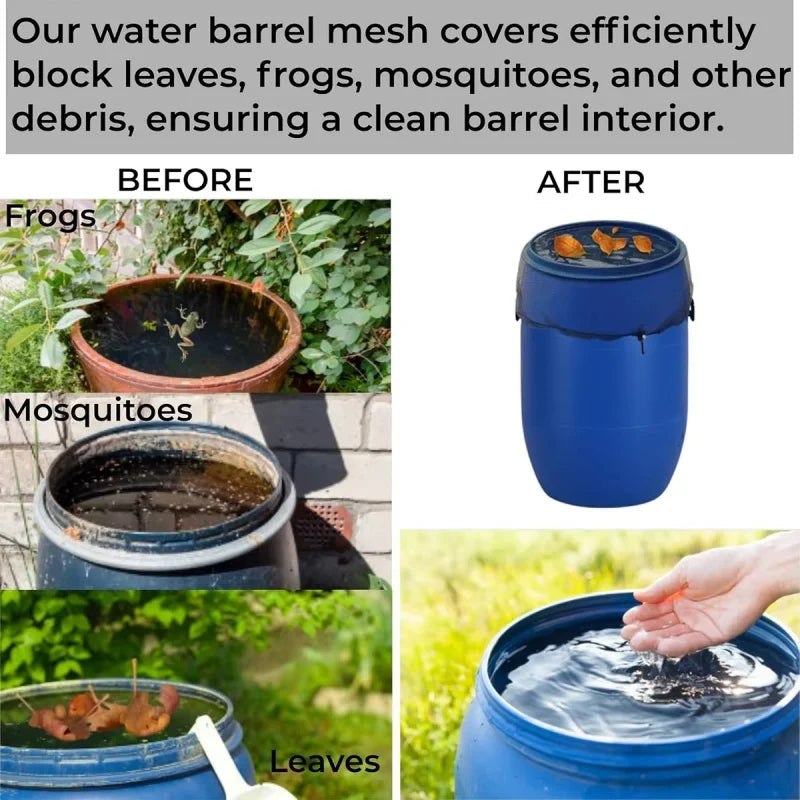 Rain Barrel Screen Cover with Drawstring | 60–100cm Net Lid Rain Barrel Cover Richie's
