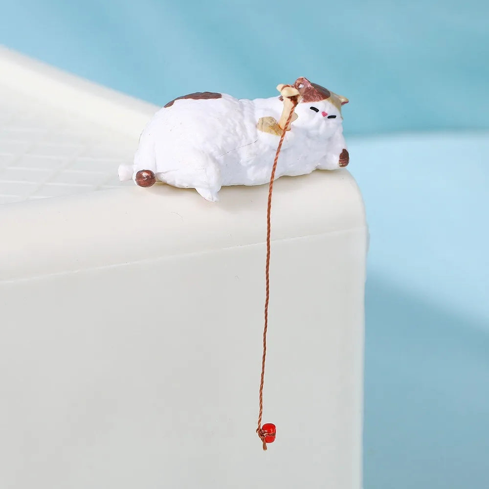 Miniature Fishing Cat Aquarium Ornament – Cartoon PVC Decor Aquarium Ornament Richie's Style 3