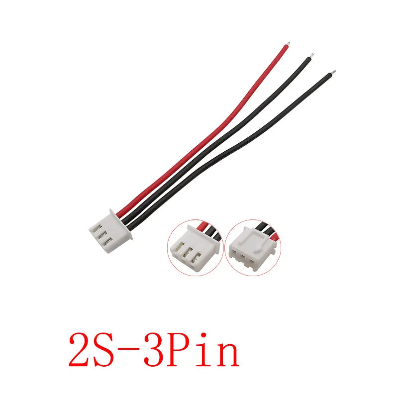 JST XH LiPo Balance Charger Connector 1S–7S 22AWG Silicone Battery Connector Cable Richie's 2S-3Pin 15CM 10Pcs