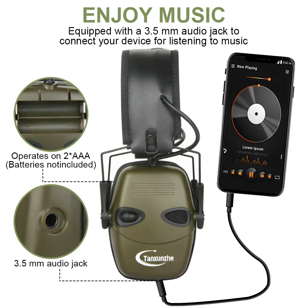 Tactical Electronic Shooting Earmuffs NRR22 Hearing Protection Electronic Shooting Earmuffs Richie's