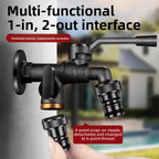 Outdoor Brass Antifreeze Faucet Dual Outlet Wall Mount Garden Tap Garden Faucet Richie's