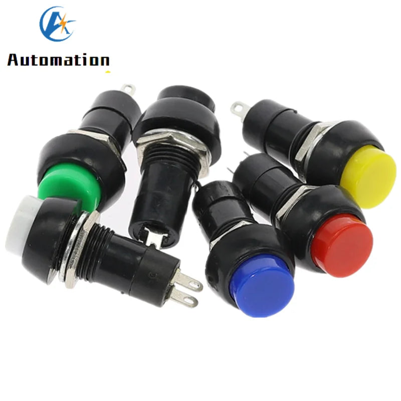 12pcs 12mm Push Button Switch Latching Momentary PBS-11A/B 6 Colors Push Button Switch Richie's