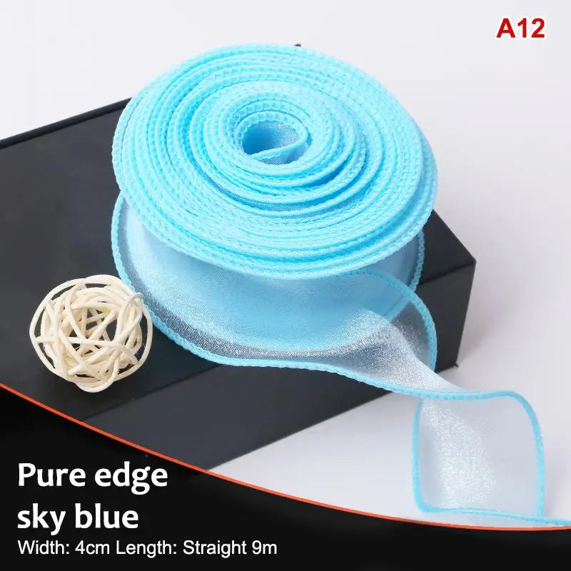 10 Yards Organza Wavy Edge Ribbon 4cm – Bouquet & Gift Wrap Craft Ribbon Richie's A12 10yard