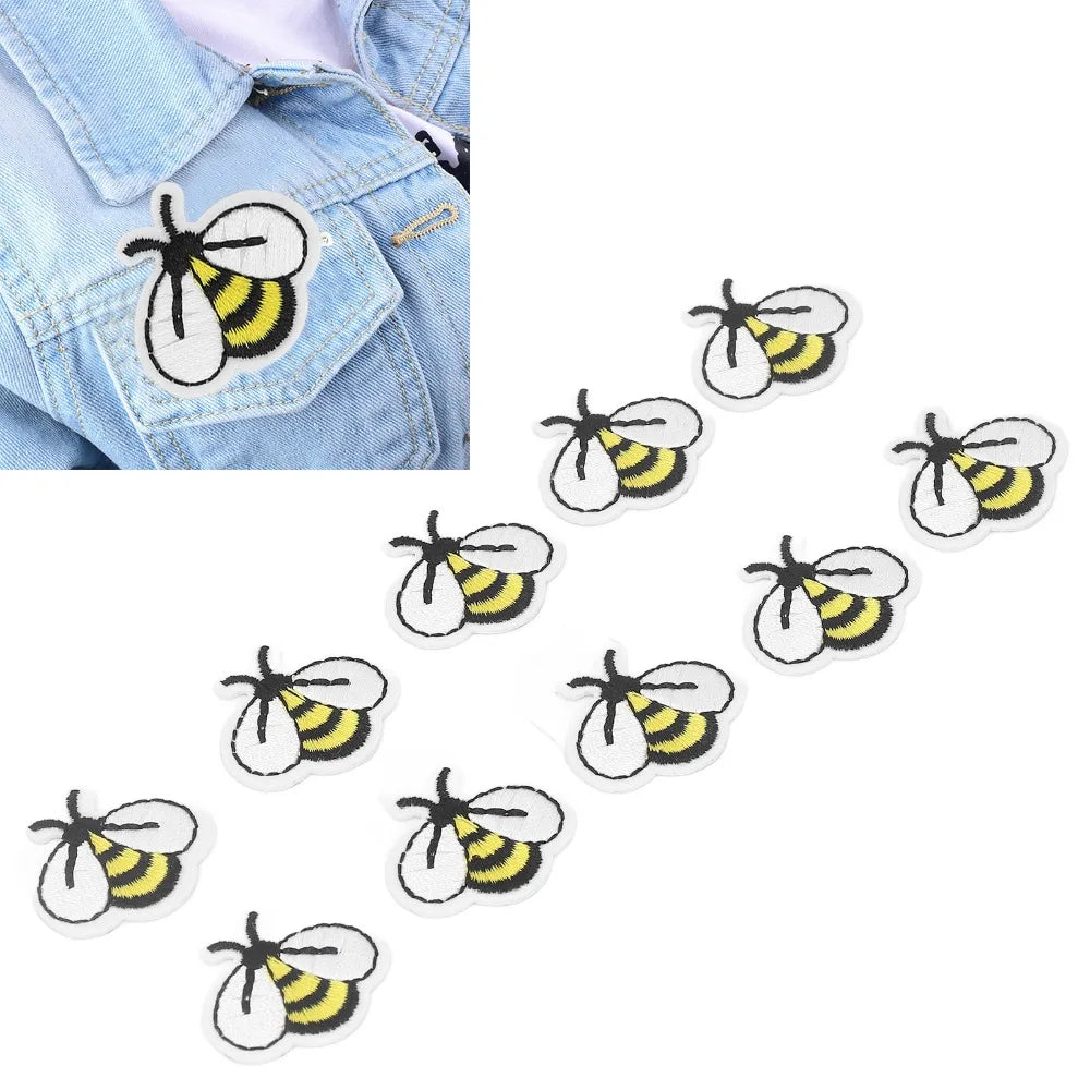 20pcs Embroidered Bee Iron-On Patches | Cotton Applique Set Embroidered Applique Patches Richie's Default Title