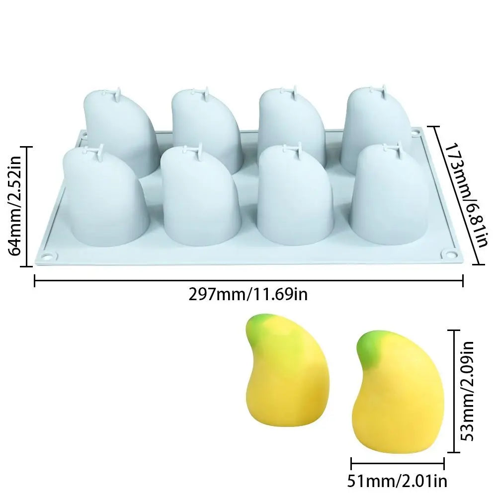 15-Cavity Silicone Mango Mousse Cake Mold – Fruit Dessert Mold Silicone Baking Mold Richie's