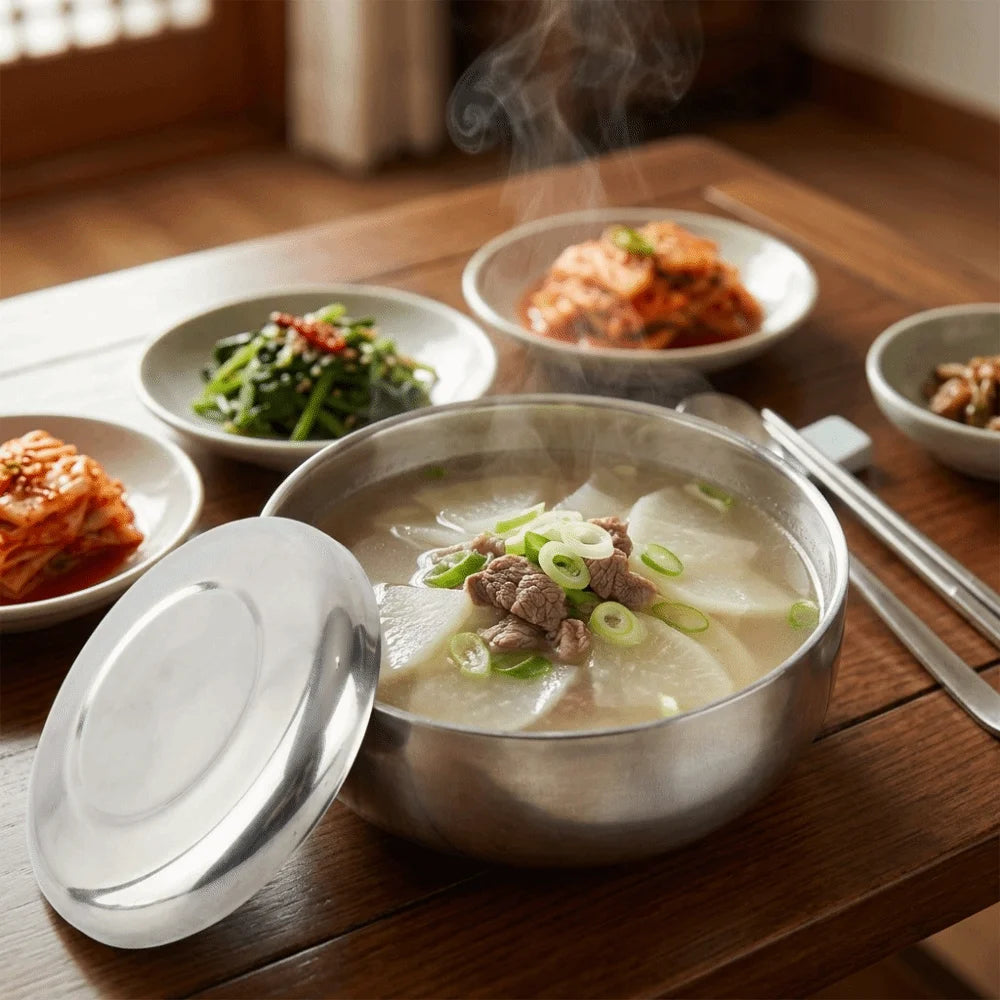Stainless Steel Rice Bowl with Lid – 400ml Deep Dinner Bowl Stainless Steel Bowl Richie's