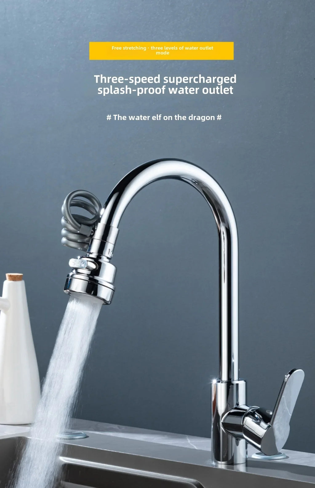 3-Level Pull-Out Faucet Extender Aerator – Kitchen Showerhead Faucet Extender Aerator Richie's
