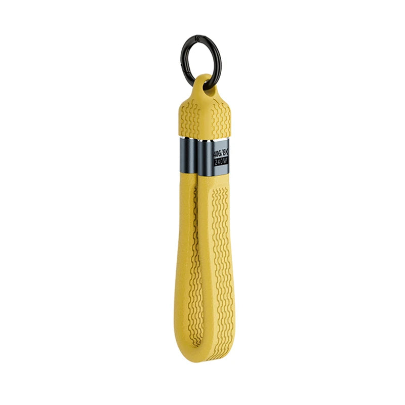USB 4 Type-C Cable 40Gbps 8K@60Hz 240W PD FPC Short Cable USB-C Cable Richie's Yellow with ring