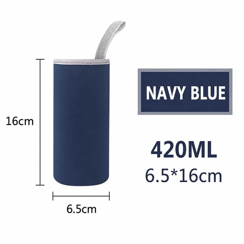 Neoprene Water Bottle Sleeve with Handle – 420/550ml Bottle Sleeve Richie's Navy Blue 420ml