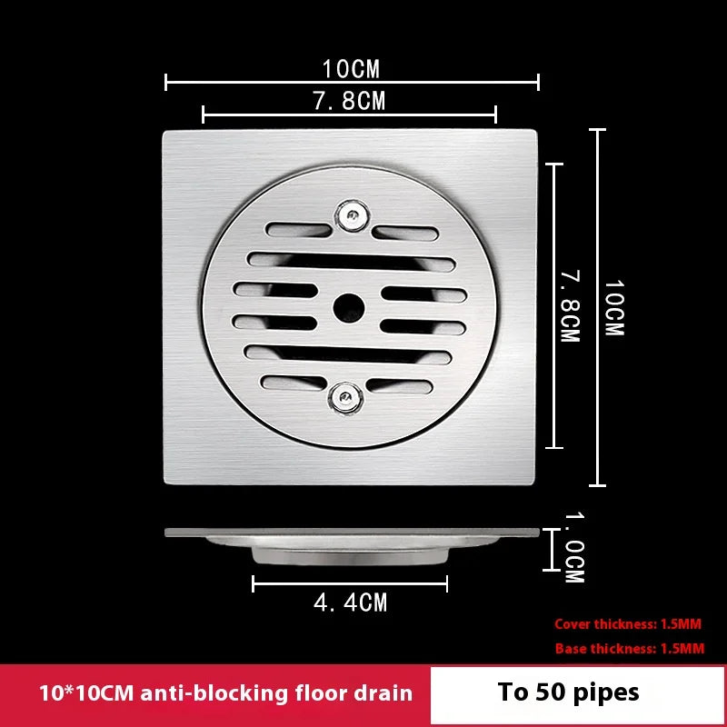 304 Stainless Steel Lockable Floor Drain – 110mm Institutional Lockable Floor Drain Richie's 10Cm 50-75tube