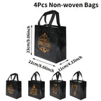 Black Christmas Tote Bags | Merry Xmas Non-Woven Gift Bags 4pk Christmas Gift Bags Richie's