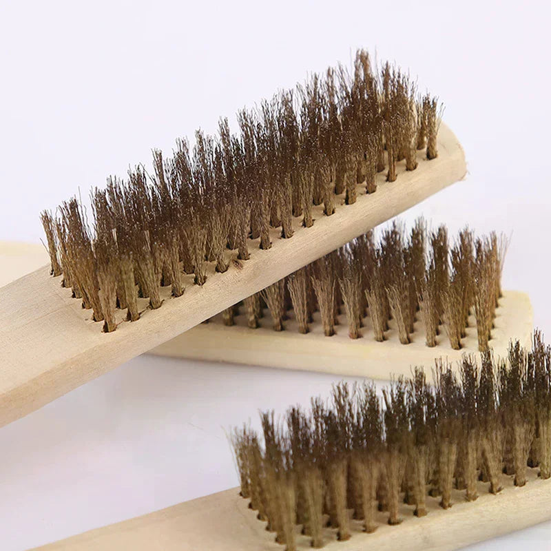 Wooden Handle Copper Wire Brush Set – Heavy-Duty Scrubbing Wire Brush Set Richie's