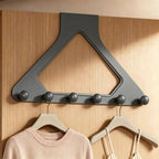 Over-Door Hook Organizer No-Drill Triangular ABS Plastic Over-Door Hook Organizer Richie's Black