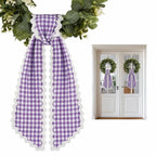 Cloth Wreath Sash Ric Rac Gingham Trim – Basket & Door Décor Decorative Sash Richie's G