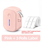 Marklife L1 Bluetooth Thermal Label Printer – Inkless Portable Thermal Label Printer Richie's Pink And 3 Rolls